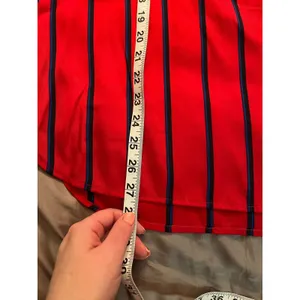 Lauren Ralph Lauren Red Button up Long Sleeve Blouse Blue White Stripes NWT thumbnail 12
