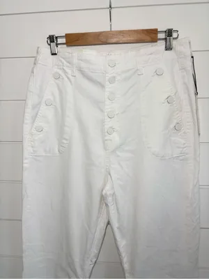 7 For All Mankind White High-Rise Button-Fly Jeans thumbnail 3