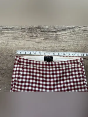 J‎ CREW MARTIE PANTS IN MAHOGANY IVORY GINGHAM SIZE 0p thumbnail 5