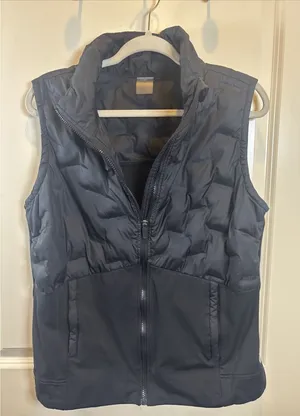 Calia Pure Black Cold Dash Run Slim‎ Puffer Vest Running Reflective Size Large thumbnail 1