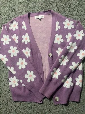 Willow wind floral cardigan size small Purple thumbnail 1