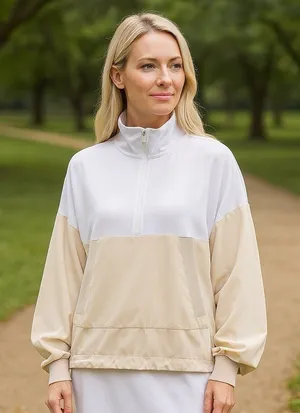 ALO Yoga City Girl Half Zip Track‎ Pullover Jacket Athletic Pickleball Tennis M thumbnail 1