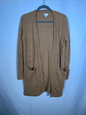 J. Crew Womens Open Front Cardigan Sweater Extra Soft Yarn Tan Xs Ad036 thumbnail 2