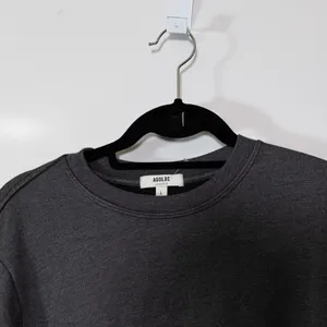 Agolde Thora 3/4 Sleeve Cotton Blend Fleece Lined Crew Neck Pullover Sweater L thumbnail 2