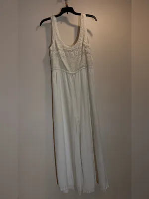 Saltwater LUXE White Cora Crochet Top Bodice Wide-Leg Jumpsuit thumbnail 5