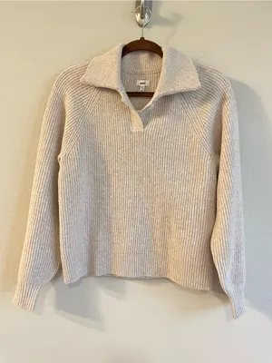 Aerie Heather Fawn Classic Quarter Button Sweater New Size XXS thumbnail 4