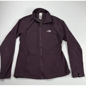 North Face Sweatshirt Womens‎ Medium Hoodie Full Zip Long Sleeve Purple TKA 200 thumbnail 1