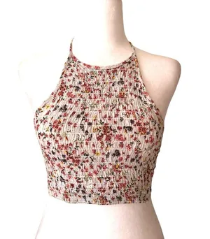 Urban Outfitters Floral Halter Crop Top Size Small thumbnail 1
