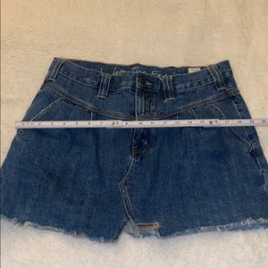 Free‎ People We The Free Raw Hem Pleated Denim Mini Skirt Size 29 Boho thumbnail 8