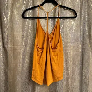 Lululemon Modal Silk Yoga Tank Top Autumn‎ Orange Stretch Tank Small thumbnail 2