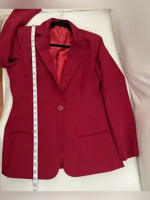 Women's Tailored Red Burgandy Blazer Jacket Size M Size M thumbnail 4