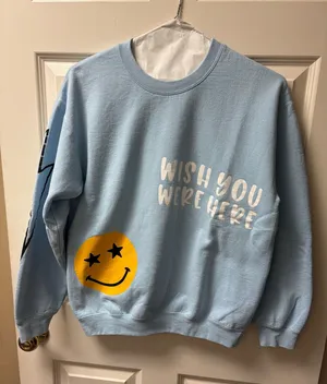 Gildan Light blue wish you were here sweatshirt thumbnail 1