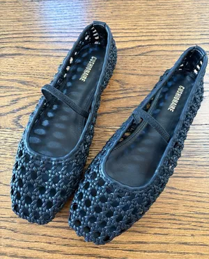 Cushionaire NWOB Women's Black Weavy Woven Ballet Flats, 7.5 thumbnail 1