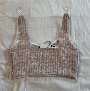 ZARA Tweed Top Corset Crop thumbnail 2