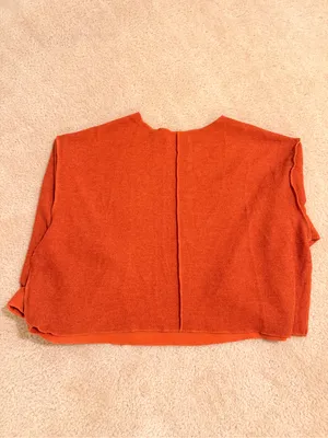 Urban Outfitters | Orange Knit Split-Neck Boxy Top thumbnail 6