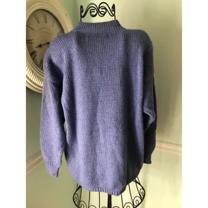 Kitty Hawk Vivian Wang‎ Sweater 90’s Retro Purple Floral Crew Medium thumbnail 5