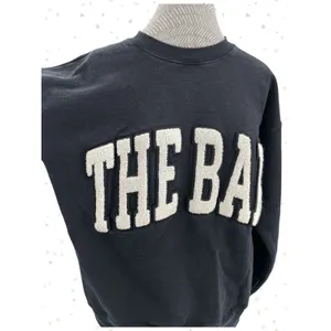 The Bar Arlo Crewneck Pullover Sweatshirt Black White Terry Letters Size M thumbnail 4