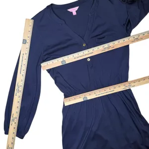 Lilly Pulitzer Beckett 100% Pima Cotton Shirt Dress Blue‎ Size Small thumbnail 6