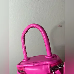 Miniature Micro Neon HotPink Adjustable Crossbody Zipper Whimsy Rave Vinyl Retro thumbnail 12