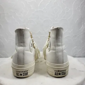 Converse CTAS Lift High Top Platform Leather Ruffle Sneakers Womens 6.5 White thumbnail 9