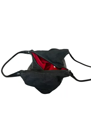 Vintage Tommy Hilfiger Black Denim Herringbone Shoulder Bag Y2K Preppy Boho thumbnail 6