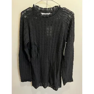 Anthropologie NWT Medium Rumored Black Beyond the Sea Fishnet Knit Mini Dress thumbnail 7