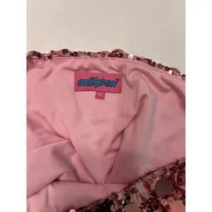 Edikted Sabina Low-Rise Sequin Mini Skirt in Pink. Size XL thumbnail 7