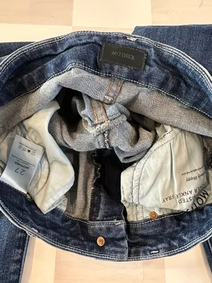 MOTHER Denim High-Waisted Looker Ankle Fray Furiously Happy Distressed Blue thumbnail 7