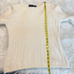 Andrea Viccaro Lambswool Angora Rabbit Hair Sweater Women’s Size Large Cream thumbnail 6