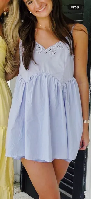 Boutique Lilac eyelet mini dress thumbnail 1