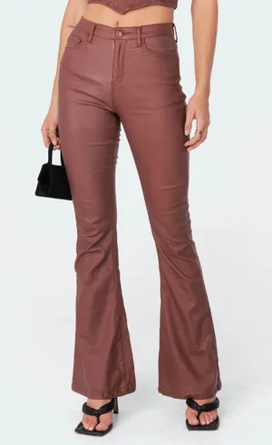 Edikted Leather Flare Jeans thumbnail 2