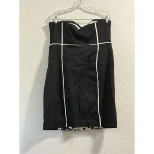 New York and Company Dress 18 Black White Floral Strapless NYC cocktail dress thumbnail 3