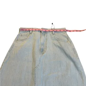 BOOHOO denim skirt with deep slit thumbnail 3