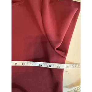 Bella Flore Burgundy Bell Sleeve Dress L Ruffle Flare Sleeve Shift Cocktail Chic thumbnail 9