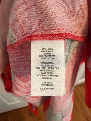 Maison d'Amélie tropical print red maxi dress NWT Size Small Linen Blend thumbnail 5