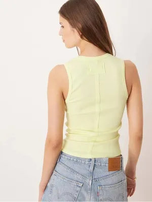 Free People Neria Rib Tank -Lemon Water thumbnail 4