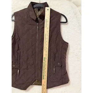 Horze Equestrian Quilted Vest Womens 10/12 Brown Diamond Padded Horse Riding Zip thumbnail 3