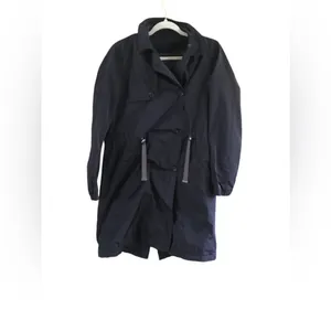 Zara Basic Blue Trench Coat Medium thumbnail 2