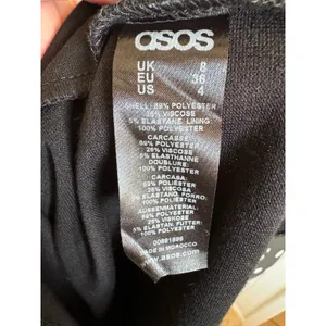 asos Womens Dress Sz 4 Black Skater Deep V Back‎ Knit Solid Short Mini thumbnail 10