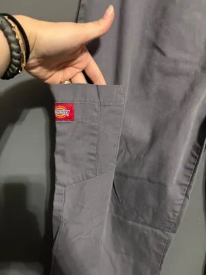 Dickies Gray Solid Medical,vet, utility wide leg scrub pants Size M thumbnail 2