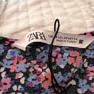 ZARA Floral Long Sleeve Mini Dress‎ Size XS NWOT thumbnail 3