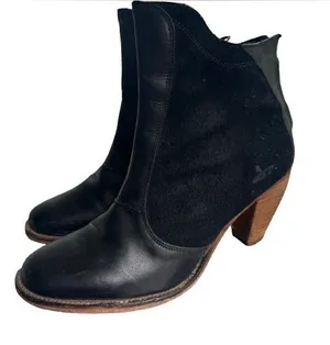J Shoes Black Leather & Suede Ankle Boots thumbnail 1