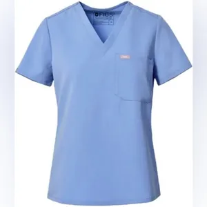 FIGS Catarina Scrub Top in Cool Blue thumbnail 11