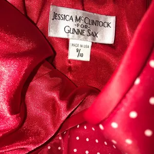 Jessica McClintock Gunne Sax Strapless Polka Dot Dress 9/10 Disneybound Minnie thumbnail 4