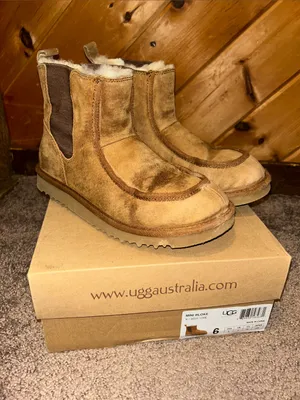 UGG mini bloke mid rise boots in chestnut tan thumbnail 4