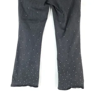 Madewell Jeans Womens‎ 28 Black Scattered Metallic Dot Cali Demi Boot K2484 thumbnail 5