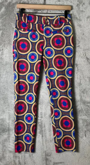 Anthropologie The‎ Essential Slim Trousers Retro Psychedelic Mod 60s Groovy Sz 0 thumbnail 1