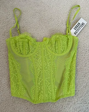 Urban Outfitters modern love corset lime green thumbnail 1