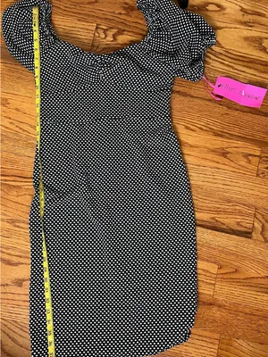 Betsey Johnson Black and White Polka Dot Dress NWT thumbnail 6