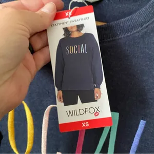 NWT Wildfox Social Pullover Sweatshirt XS thumbnail 3